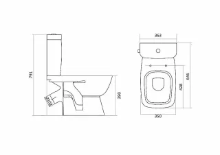 Унитаз-компакт напольный Santek Нео Лайт 1WH302408 белый